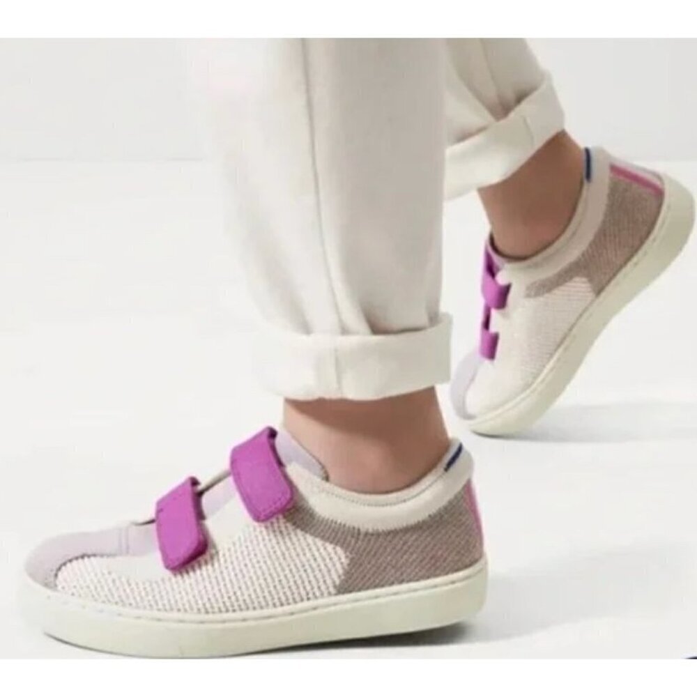 Rothy's Kids Sneakers in Pink, Purple and Cream